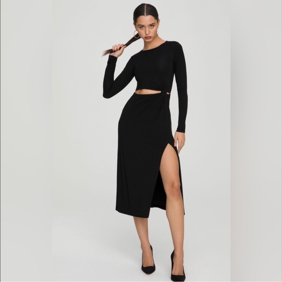 Good American Cut Out Double Layered Midi Dress - Picture 4 of 7